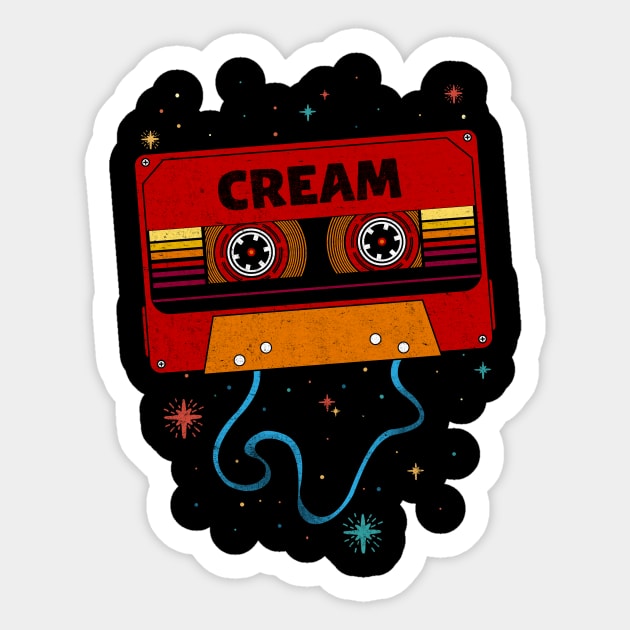 Cream / Retro Vintage Cassette Tape / Music Fanart Sticker by EliseOB